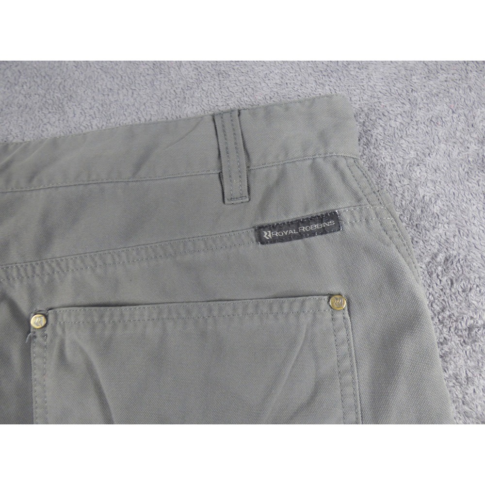 Royal Robbins Mens Gray Canvas Hiking Shorts Size 40 Nylon Outdoor Utility - Picture 7 of 8